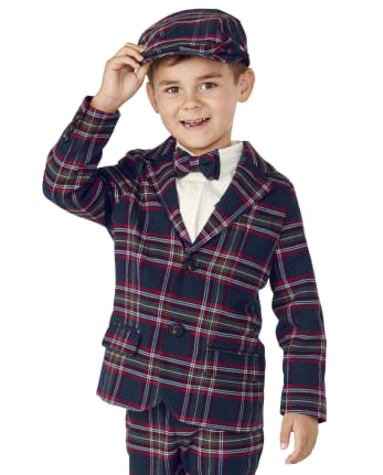 Boys Long Sleeve Plaid Twill Blazer Family Celebrations TIDAL Gymboree