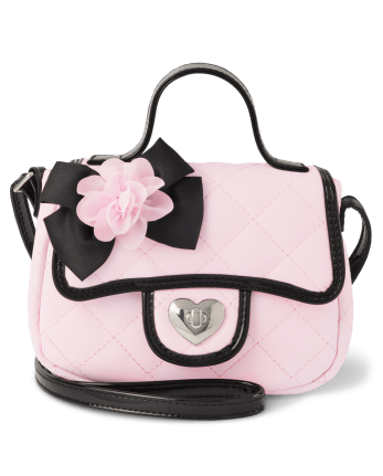 GB Girls Matte Quilted Crossbody Handbag - Rose