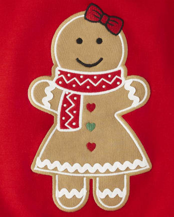 Girls Embroidered Gingerbread Hoodie - Gingerbread House