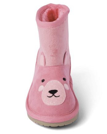 Girls Embroidered Bear Chalet Boots - Bear Hugs