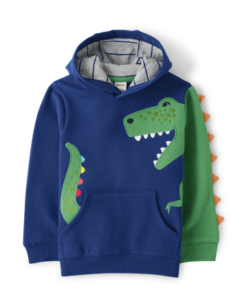 Boys Embroidered Dino Hoodie - Dino-Mite