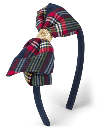 Diadema con lazo a cuadros para niñas - Celebraciones familiares