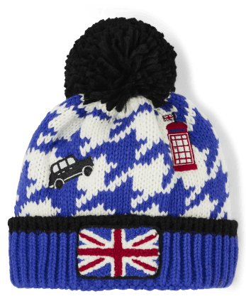 Boys Houndstooth Pom Pom Hat - London Calling