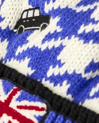 Boys Houndstooth Pom Pom Hat - London Calling