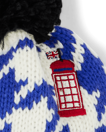 Boys Houndstooth Pom Pom Hat - London Calling