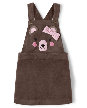 Falda con oso bordado para niña - Bear Hugs
