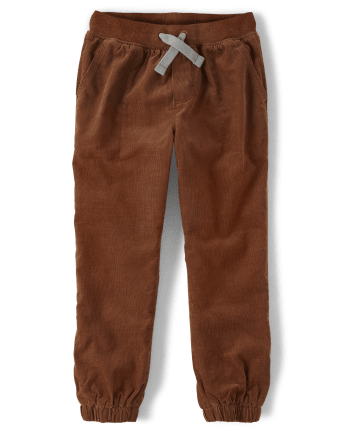 Boys Corduroy Pull On Pants - Gingerbread House | Gymboree CA - CINNAMON