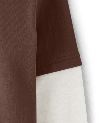 Boys Embroidered Polar Bear Layered Top - Bear Hugs