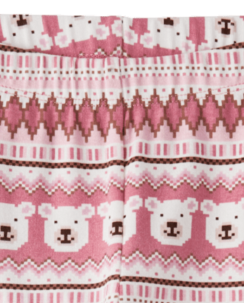 Girls Polar Bear Fairisle Leggings - Bear Hugs