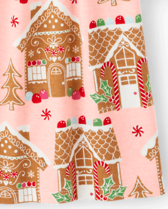 Girls Gingerbread House Babydoll Dress - Gingerbread House