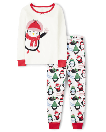 Girls Penguin Snug Fit Cotton Pajamas - Gymmies