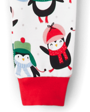 Girls Penguin Snug Fit Cotton Pajamas