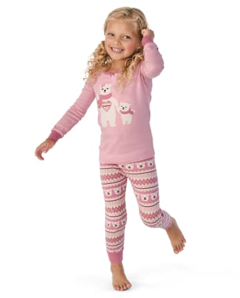 Polar Bear Fleece Girls Pajamas in Kid's Fleece Styles, Pajamas for Kids