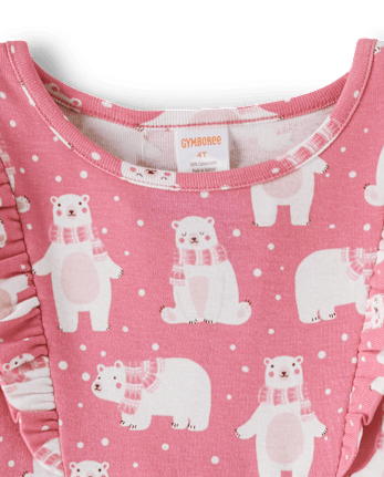 Girls Polar Bear Babydoll Dress - Bear Hugs