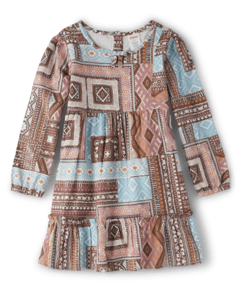 Girls Patchwork Ruffle Dress - Little Rocky Mountain