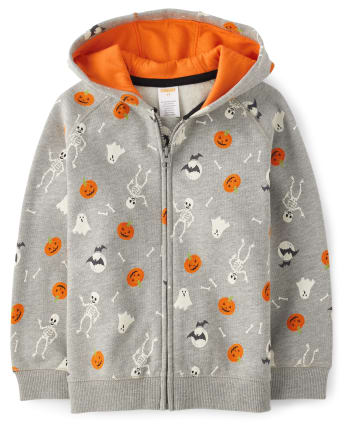 Boys Halloween Zip Up Hoodie And Halloween Pull On Jogger Pants Set - Trick or Treat