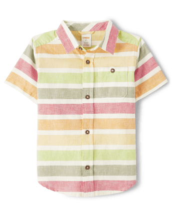 Boys Matching Family Striped Button Up Shirt - Little Sprout