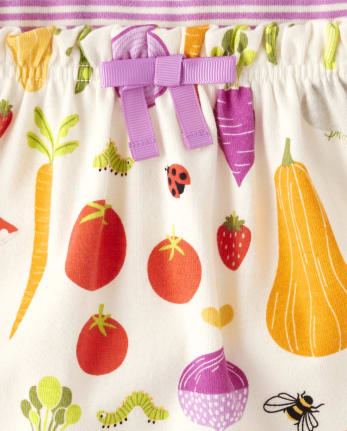 Girls Striped Vegetable Dress - Little Sprout