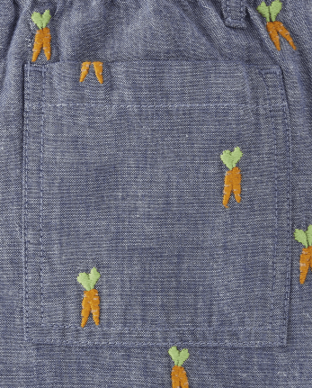 Boys Embroidered Carrot Shorts - Little Sprout