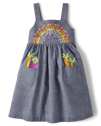 Girls Embroidered Vegetable Skirtall - Little Sprout