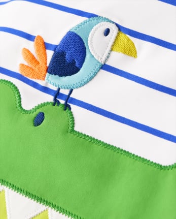 Rashguard Gator rayé brodé pour garçons - Splish-Splash