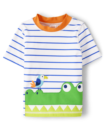 Rashguard Gator rayé brodé pour garçons - Splish-Splash