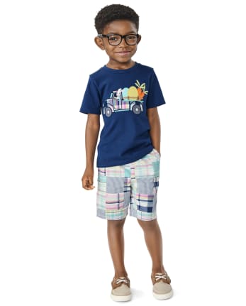 Shorts sin cordones con patchwork para niños - Celebraciones de primavera