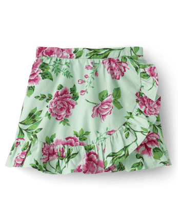 Falda pantalón con volante floral para niña - Time for Tea