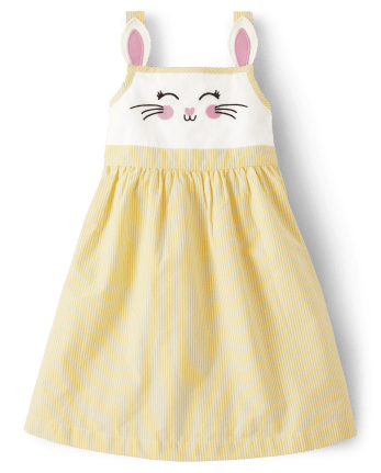 Girls Embroidered Bunny Seersucker Jumper - Spring Celebrations