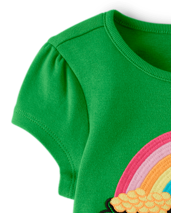 Girls Embroidered Rainbow Tiered Dress - Little Leprechaun