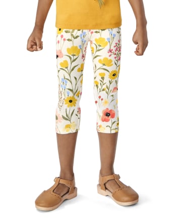 Girls Floral Capri Leggings - Country Trail