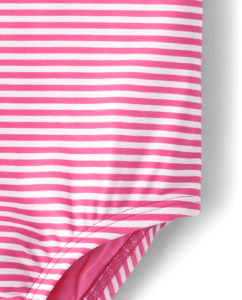 Girls Striped Embroidered Watermelon One Piece Swimsuit - Splish-Splash