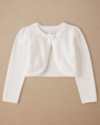 Girls Faux Pearl Cardigan - Special Occasions