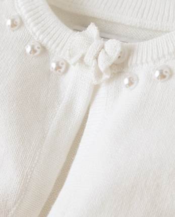 Girls Faux Pearl Cardigan - Special Occasions
