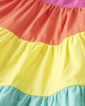 Girls Rainbow Tiered Dress - Festive Fruit