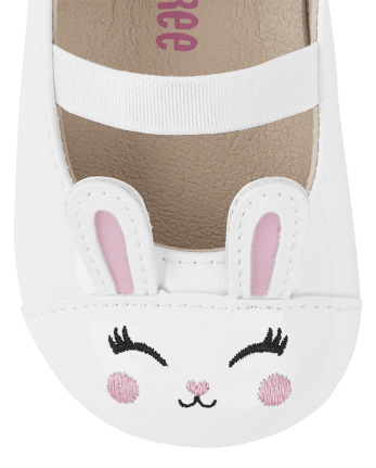 Baby Girls Embroidered Bunny Ballet Flats - Spring Celebrations