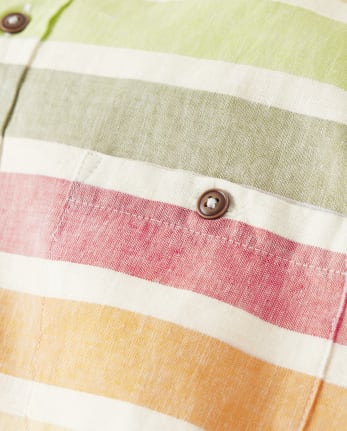 Mens Matching Family Striped Button Up Shirt - Little Sprout
