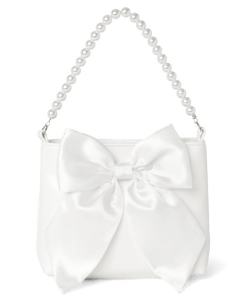 Girls Pearl Bow Bag - Special Occasion