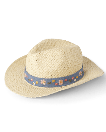 Girls Embroidered Floral Cowgirl Hat - Country Trail