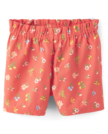 Girls Floral Paper Bag Waist Shorts - Country Trail
