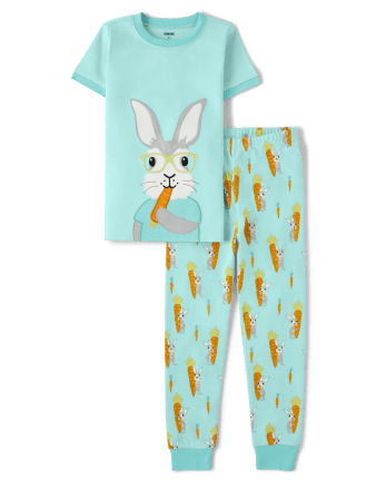 Boys Bunny Snug Fit Cotton Pajamas - Gymmies