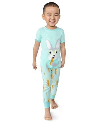 Boys Bunny Snug Fit Cotton Pajamas - Gymmies