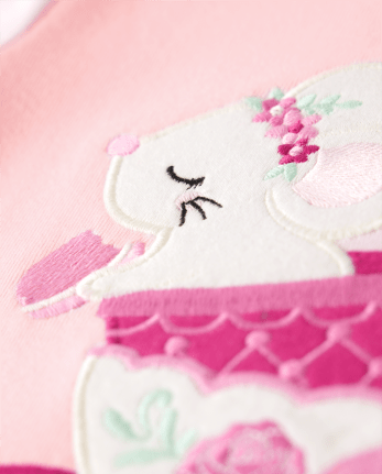 Girls Embroidered Teacup Top - Time for Tea