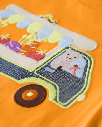 Boys Embroidered Truck Top - Little Sprout