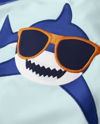 Boys Embroidered Shark Rashguard - Splish-Splash