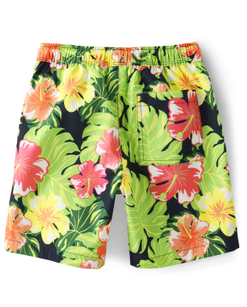 Boys Matching Family Tropical Swim Trunks - Aloha