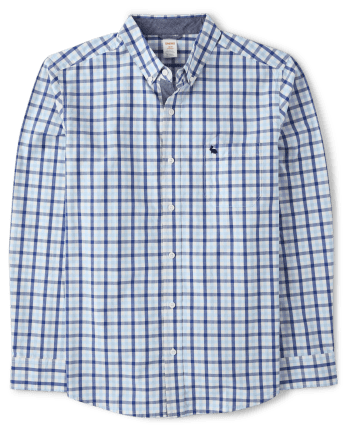 Mens Dad And Me Plaid Button Down Shirt - Blue Belle Collection