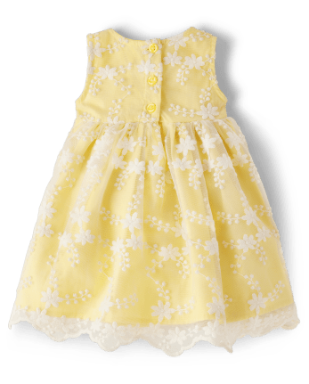 Baby Girls Embroidered Floral Lace Dress