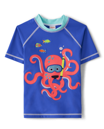 Boys Embroidered Octopus Rashguard - Splish-Splash