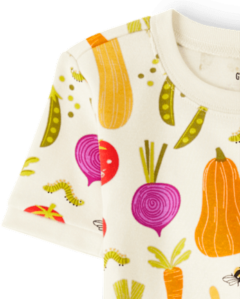 Pyjama enfant en coton ajusté motif légumes